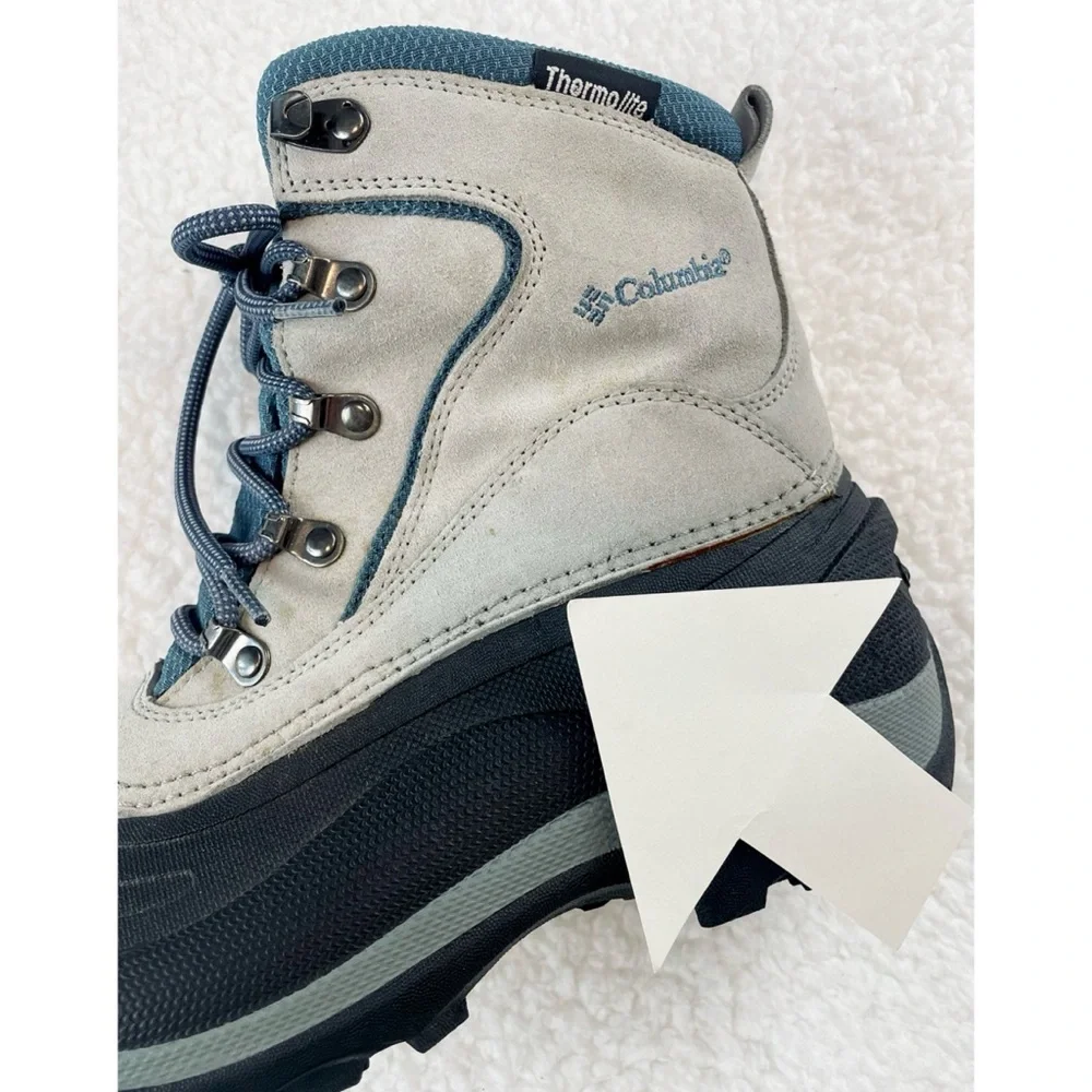 COLUMBIA • Blue/Grey Thermolite Water Resistant Cascadian Summit Winter Boots, 8 - Picture 14 of 16